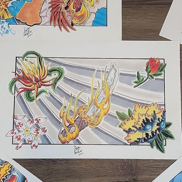 Doug Patrum tattoo flash art Set of 8 - Picture 7 of 10